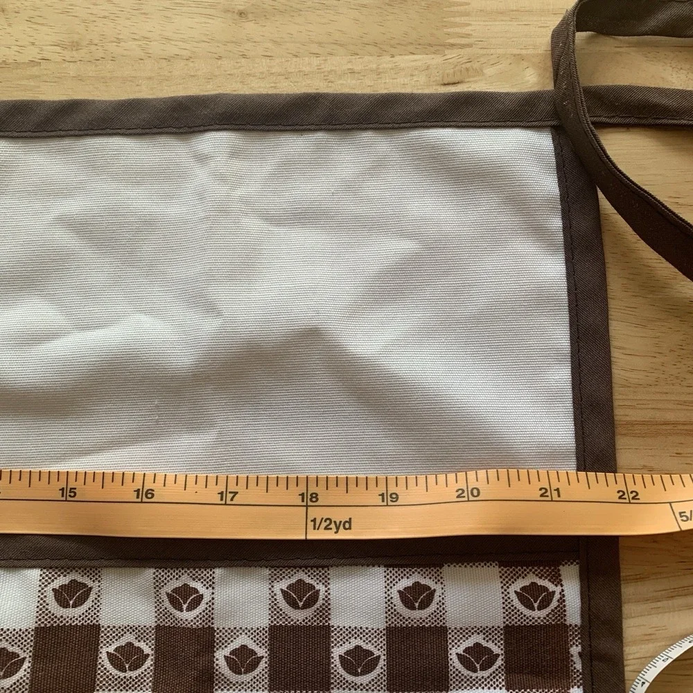 Vtg Half Apron Retro Mushrooms Vegetables Homesteading Franco Pockets Checkered